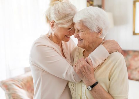 Senior woman spending quality time with her daughter
